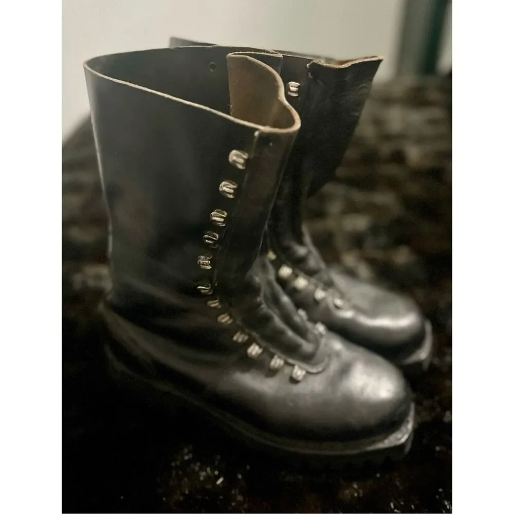 VTG Heereseigentum Steinkogler Black Military Boots Men's EU 41 8 1982
